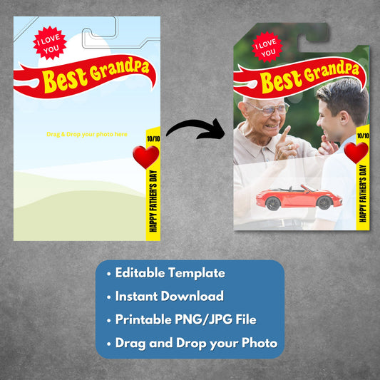 Father’s Day Toy Car Packaging Template – Editable & Printable Gift Blister