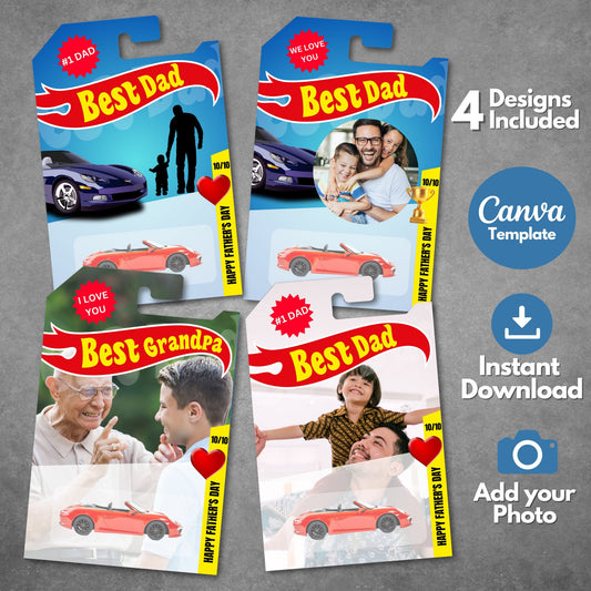 Father’s Day Toy Car Packaging Template – Editable & Printable Gift Blister